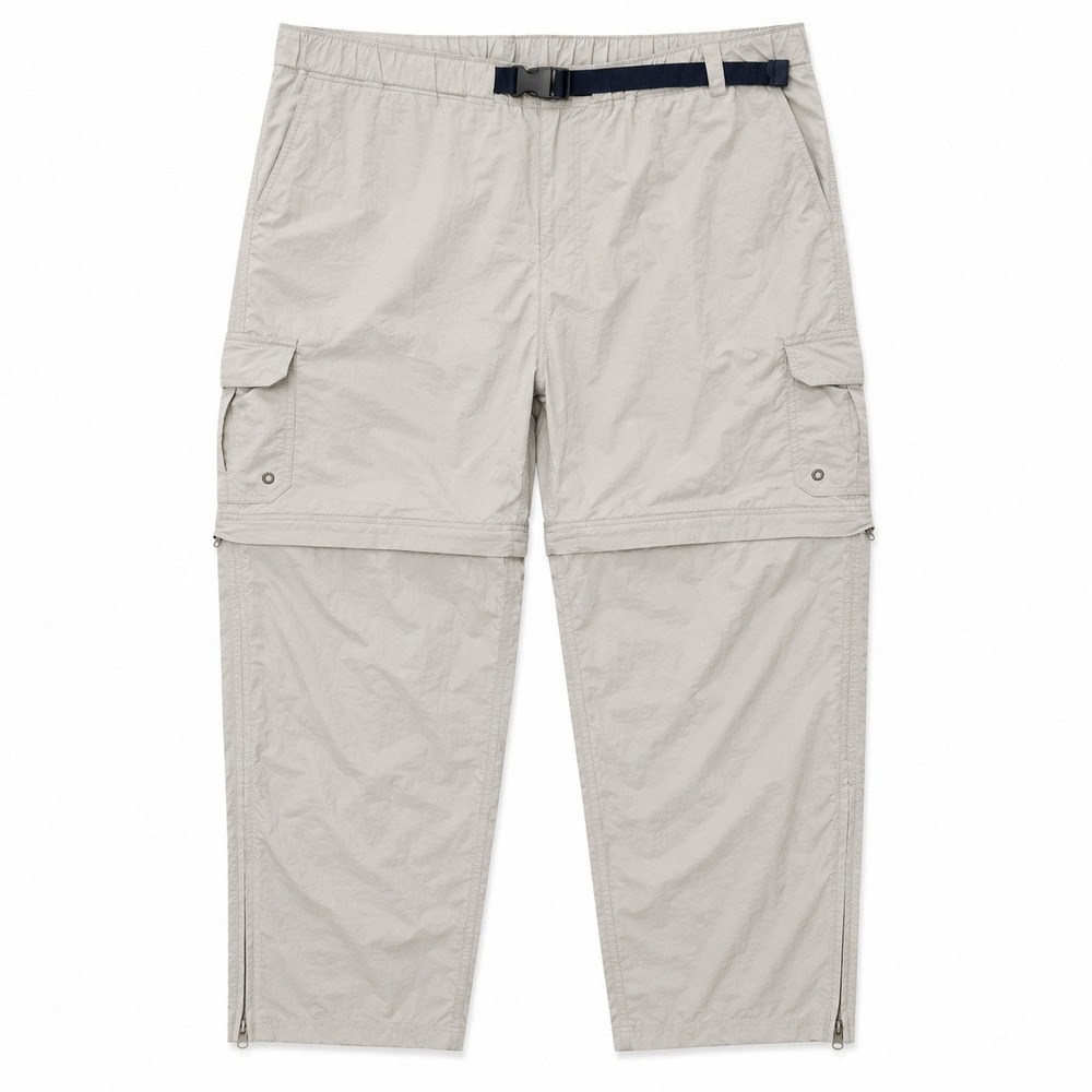 REI Pants Mens Large Sahara Convertible Cargo Belted UPF 50 Hiking Outdoor Beige